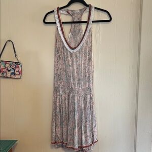 Poupette St. Barth Floral Dress with Red Accents